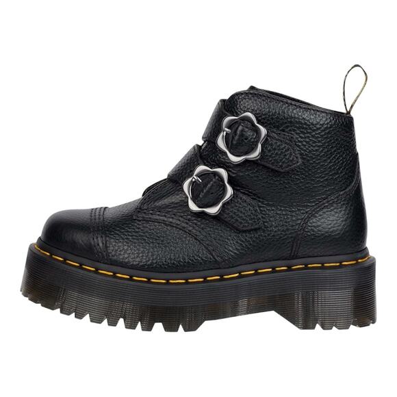Dr. Marten Devon Flower Boots Women 6 Black NWOT - Picture 1 of 5